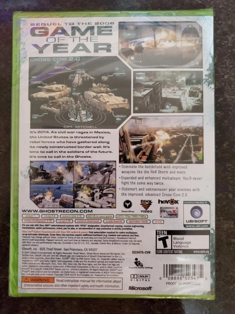 Three Video Games XBOX And PC. Starcraft | Battlefield | Ghost Recon